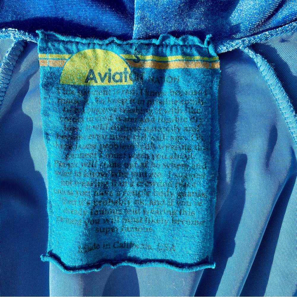 Aviator Nation Turquoise Velvet Full Zip Sweatshirt Hoodie Small Rainbow Stripes - Picture 8 of 13